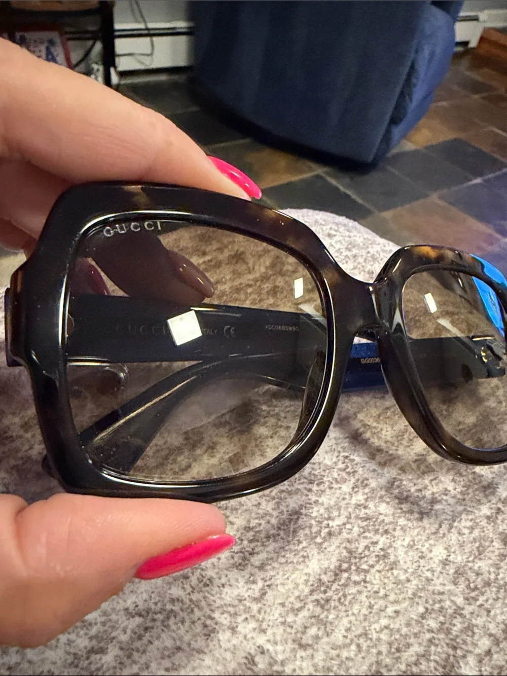 Gucci Brown Tortoiseshell Square Women's Sunglasses